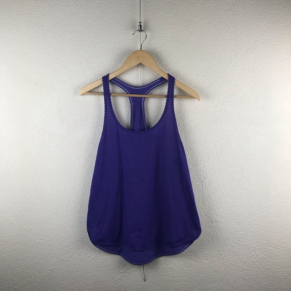 lululemon athletica Tops - Lululemon l Purple Striped Singlet Racerback Tank
